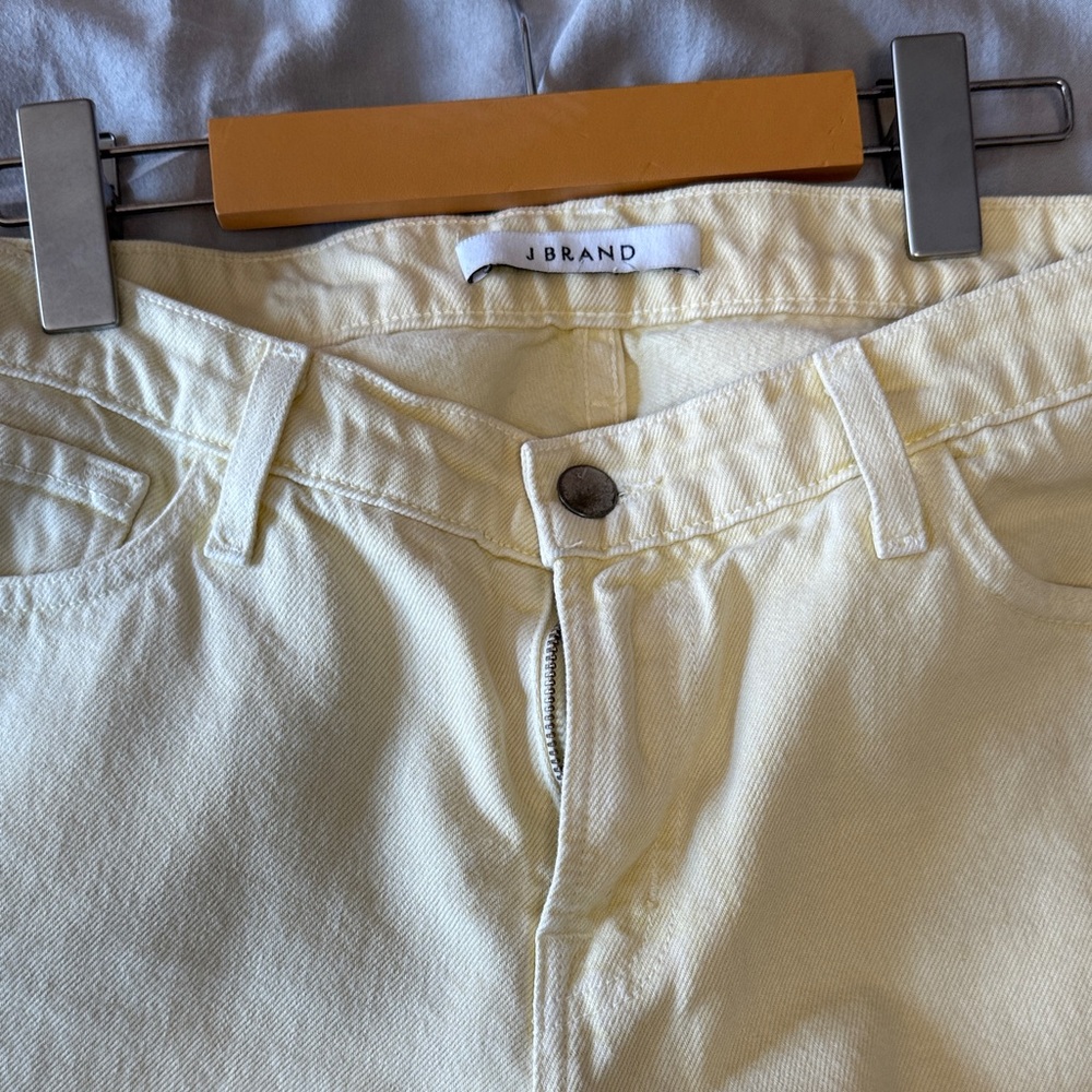 J Brand Light Yellow Denim Pants Sadey Slim straight midrise